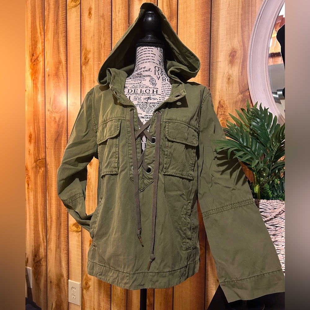 Free People Green Utility Pullover